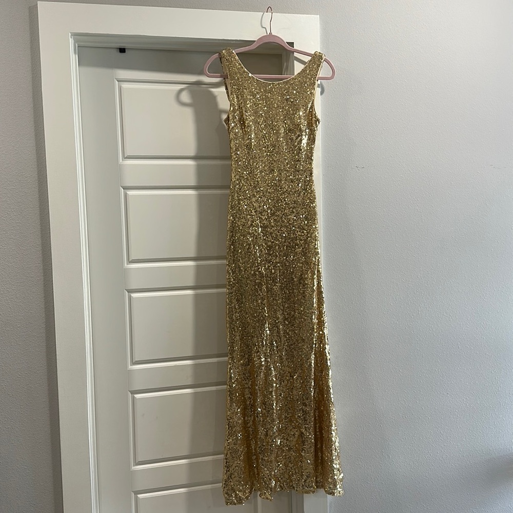 Gold Sequins Dress For Wedding, Homecoming and etc